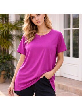 Athleta Pink Athletic Tee Womens XL Soft Lightweight Active Athleisure Top